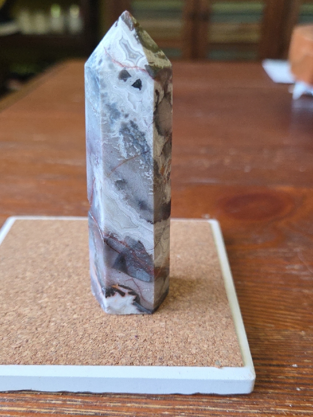 Polished Mexican Crazy Lace Agate Tower